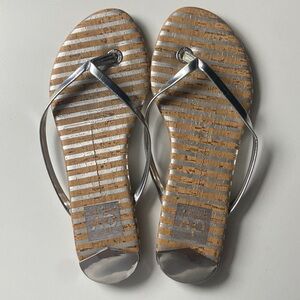 Dolce Vita silver flip flops size 7.5